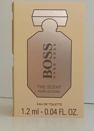 Hugo boss the scent pure accord for her туалетная вода оригинал пробник 1,2 мл1 фото