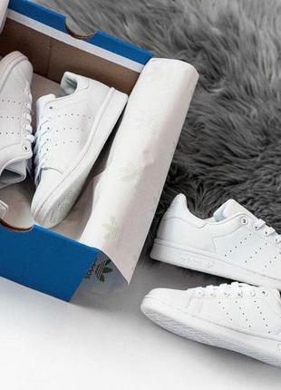Кроссовки adidas stan smith white,белые кожаные кросовки, білі кросівки, кеди3 фото