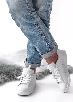 Кроссовки adidas stan smith white,белые кожаные кросовки, білі кросівки, кеди4 фото