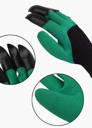 Садові рукавички з кігтями garden genie gloves2 фото