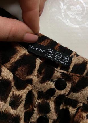 Леопардовая юбка шифон на пуговках4 фото