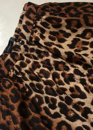 Леопардова спідниця шифон на гудзиках2 фото
