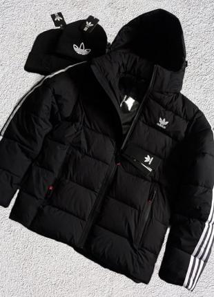 ❄️зимова куртка adidas чорна❄️