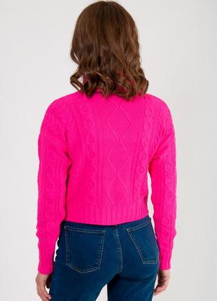 Вязаная укороченная кофта 4