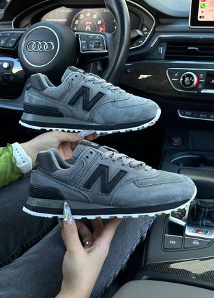 Женские кроссовки new balance 574 grey black 36-37-38-39-40-41