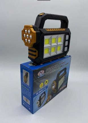 Ручний ліхтар hs-8029-7-b на сонячній батареї потужний led ліхтарик 3 режимами освітлення