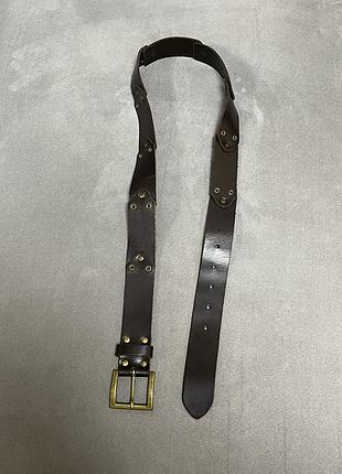 Кожаный ремень коричневый ремень натуральная кожа