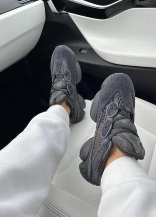 Adidas yeezy boost 500 темно сині жіночі кросівки1 фото