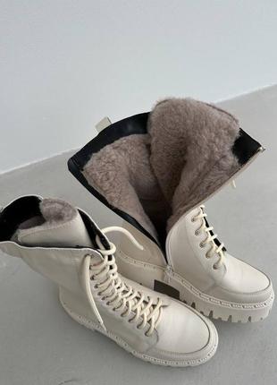 Ботинки натуральная кожа беж зима10 фото