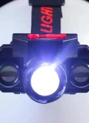 Налобний ліхтар світлодіодний bailong 1805bl-cob-xpe 18650 ліхтарик на голову, акумуляторний, 4 режими5 фото