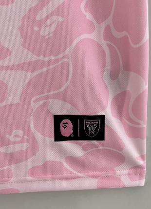 Футболка miami bape - a bathing ape pink маями бейп розовая месси mesi унисекс женская8 фото