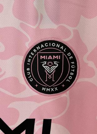 Футболка miami bape - a bathing ape pink маямі бейп рожева мессі messi унісекс жіноча чоловіча