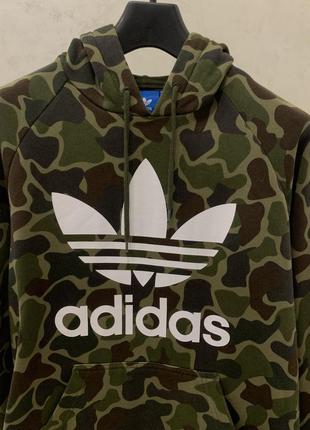 Худи худи adidas хаки камуфляжный принт кофта с капишоном2 фото