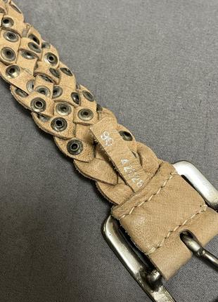 Ремешок натуральная кожа кожаный ремень плетения с металлическими заклепками2 фото