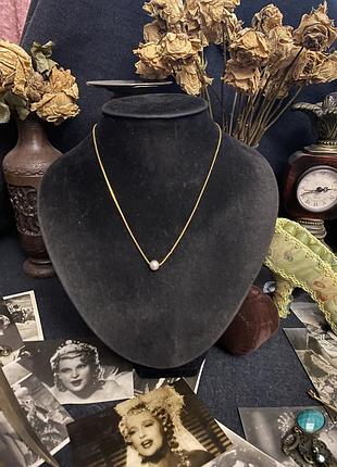 🇺🇸american vintage. винтажная цепочка с подвеской жемчужиной.