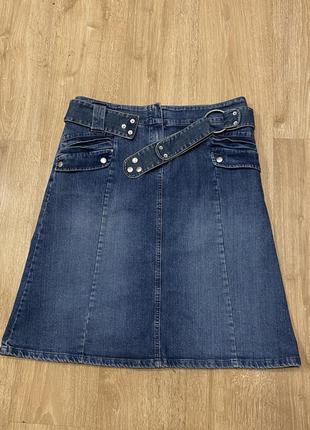 Спідниця джинсова з поясом y2k 00х вінтаж