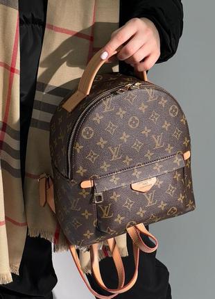 Жіноча сумка louis vuitton palm springs backpack brown camel4 фото