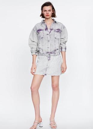Джинсовая мини юбка faded zara размер s