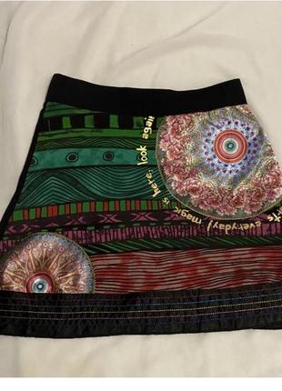 Desigual шикарная яркая мини юбка известного испанского бренда