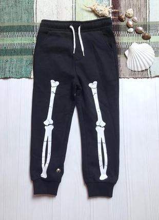 Спортивные штаны скелет хелоувин мальчику 5-6 лет 110-116 см cool club3 фото