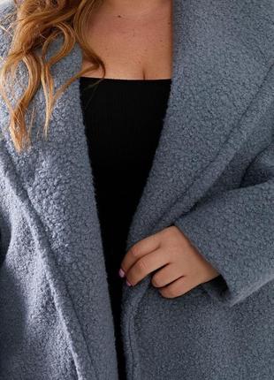 Жіноче пальто букле барашек  50-52, 54-56, 58-60 темно-синій, марсала, сірий2 фото