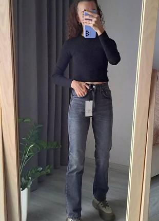 Джинси джинсы zara  straight-fit  розмір  36 s 34 xs 38 м світло-сір, графіт2 фото