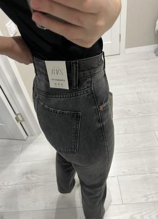 Джинси джинсы zara  straight-fit  розмір  36 s 34 xs 38 м світло-сір, графіт5 фото