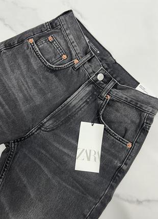Джинси джинсы zara  straight-fit  розмір  36 s 34 xs 38 м світло-сір, графіт8 фото