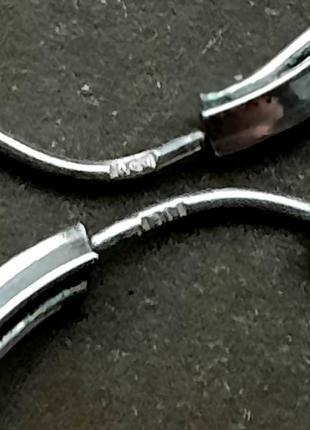 Дизайнерські срібні 925 вінтажні сережки кільця конго з чорними перлинами5 фото