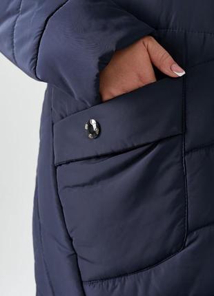 Зимняя удлиненная куртка на синтепоне большие размеры2 фото