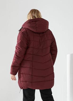 Зимняя удлиненная куртка на синтепоне большие размеры6 фото