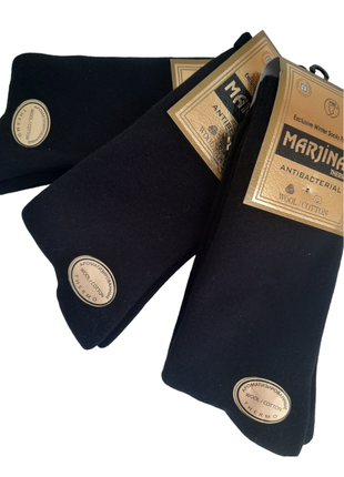 Набір 3 пари чоловічі зимові високі вовняні махрові шкарпетки marjinal 41-45р.чорні.4 фото