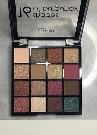 Набір тіней палетка тіні для повік ньюдові шимерні перламутрові матові lamel shades of burgundy 16 кольорів2 фото