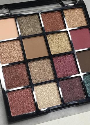 Набір тіней палетка тіні для повік ньюдові шимерні перламутрові матові lamel shades of burgundy 16 кольорів3 фото