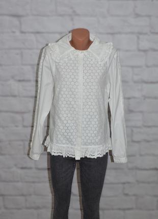 Блуза вільного крою декорована мереживом "the shirt company"