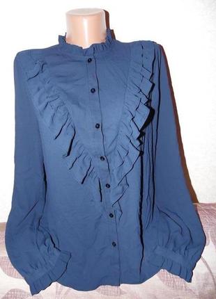 Блуза насыщенного синего цвета.1 фото