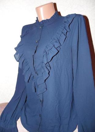 Блуза насыщенного синего цвета.2 фото