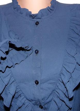 Блуза насыщенного синего цвета.3 фото