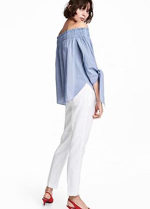 Оригинальные брюки из смесового льна  h&m 0488946003 разм. 38