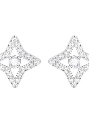 Серебряные серьги swarovski sparkling dance star2 фото