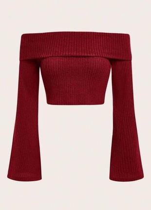 Кофта жіноча однонтонна з відкритими плечима приталена якісна стильна трендова червона сіра
