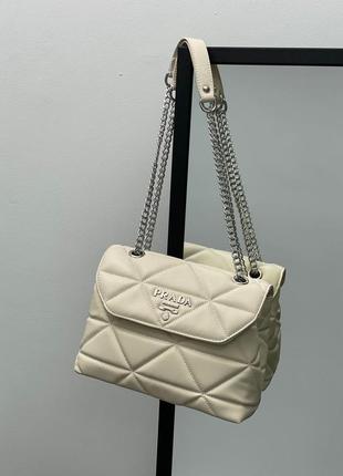 Сумка prada nappa spectrum cream/silver