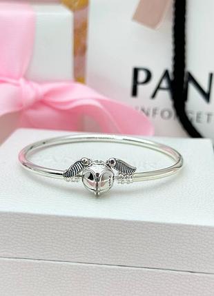 Серебряный бангл-браслет "снич"