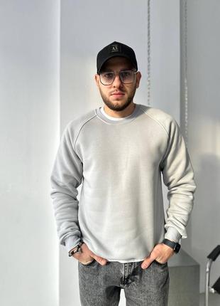 Мужской утепленный базовый свитшот база худи люкс премиум качества не кашлатится пенье хлопок на флисе наложка после платья беж