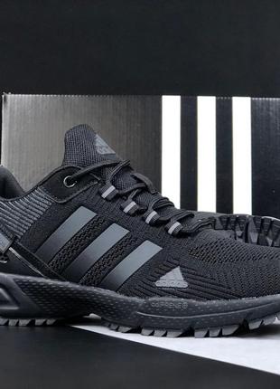 Мужские кроссовки adidas marathon tr сеточка черные