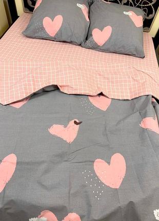 Комплект постельного белья бязь-голд, розовое сердце4 фото