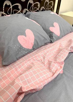 Комплект постельного белья бязь-голд, розовое сердце2 фото