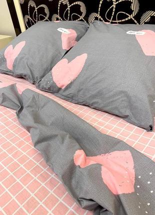 Комплект постельного белья бязь-голд, розовое сердце5 фото