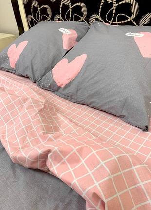 Комплект постельного белья бязь-голд, розовое сердце6 фото