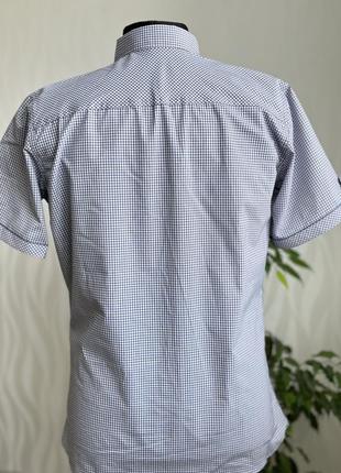 Мужская летняя рубашка с коротким рукавом в клетку тонкая рубашка тенниска шведка лето5 фото